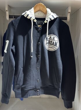 T家连帽卫衣宽松韩版开衫外套学院风中性款男女春秋款ins