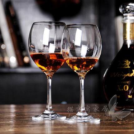 6只马尔代夫圆形无铅水晶玻璃红酒杯冷切口高脚杯勃艮第葡萄酒杯