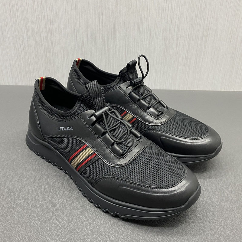 品牌撤柜 头层牛皮加飞织网面休闲运动鞋春夏户外透气健步跑鞋男