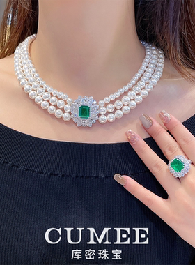 晚宴款气质姐姐推荐人工澳白贝珠珍珠项链.银镀金