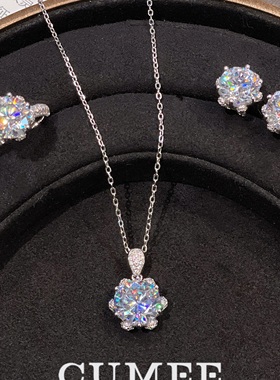 CUMEE银镀金六爪D色超闪婚饰