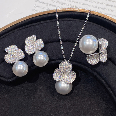 CUMEE白月光贝珠套装银镀金