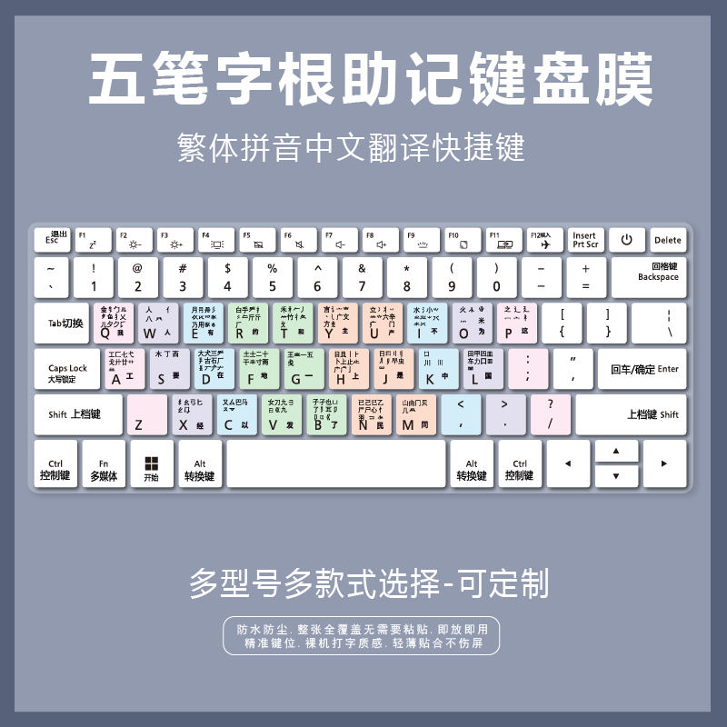 适用机械革命无界14+锐龙版2023笔记本电脑五笔拼音快捷键盘膜WPS