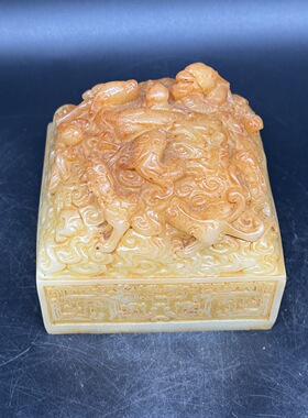 批发仿 寿山石龙印章摆件 树脂九龙印章玉玺家居办公摆件工艺品