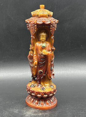 批发仿 寿山石三佛塔摆件 树脂西方三圣佛像塔家居办公摆件