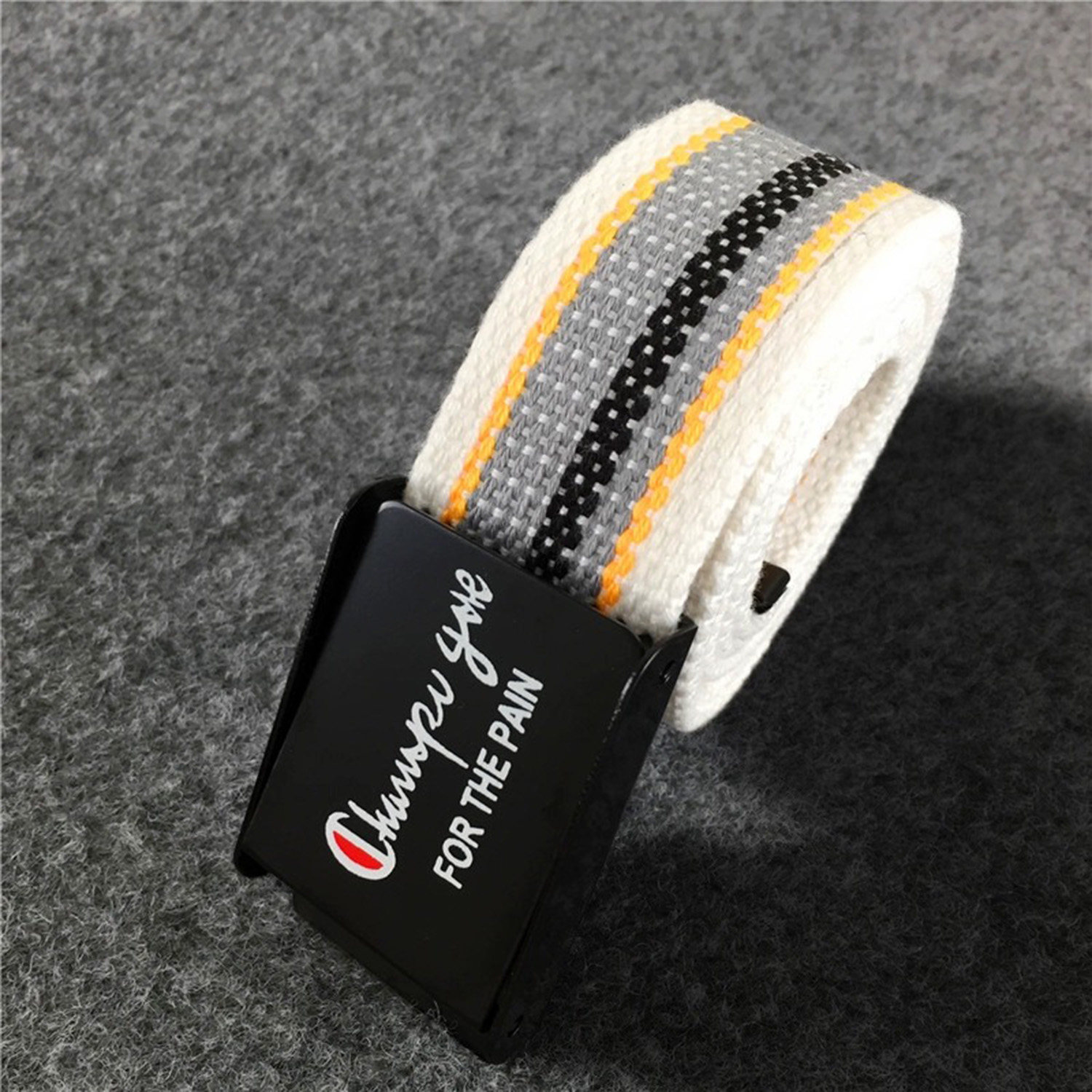 新款潮流帆布腰带男士潮流平滑扣年轻人简约时尚百搭学生牛仔裤带