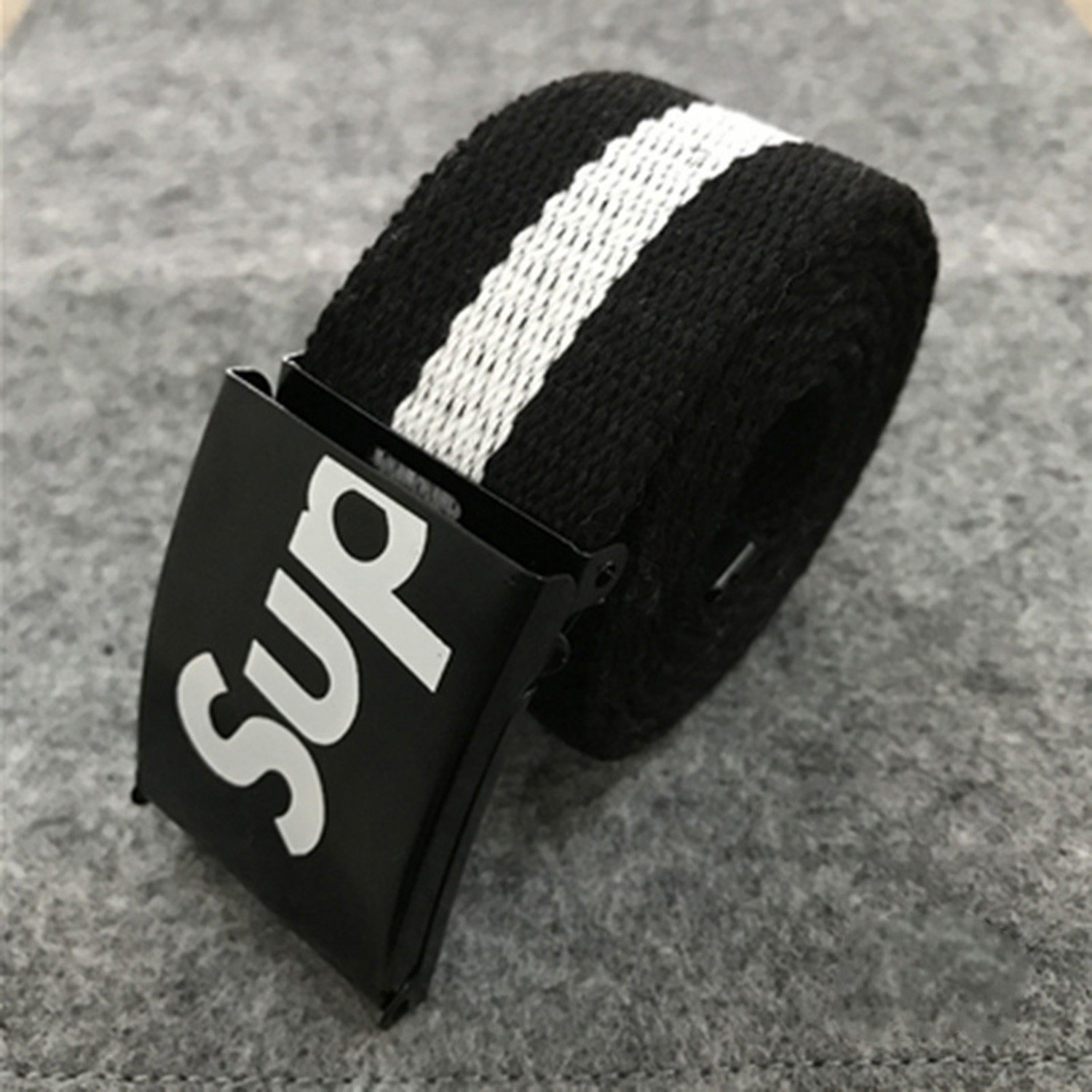 学生ins个性韩国潮人帆布裤皮带