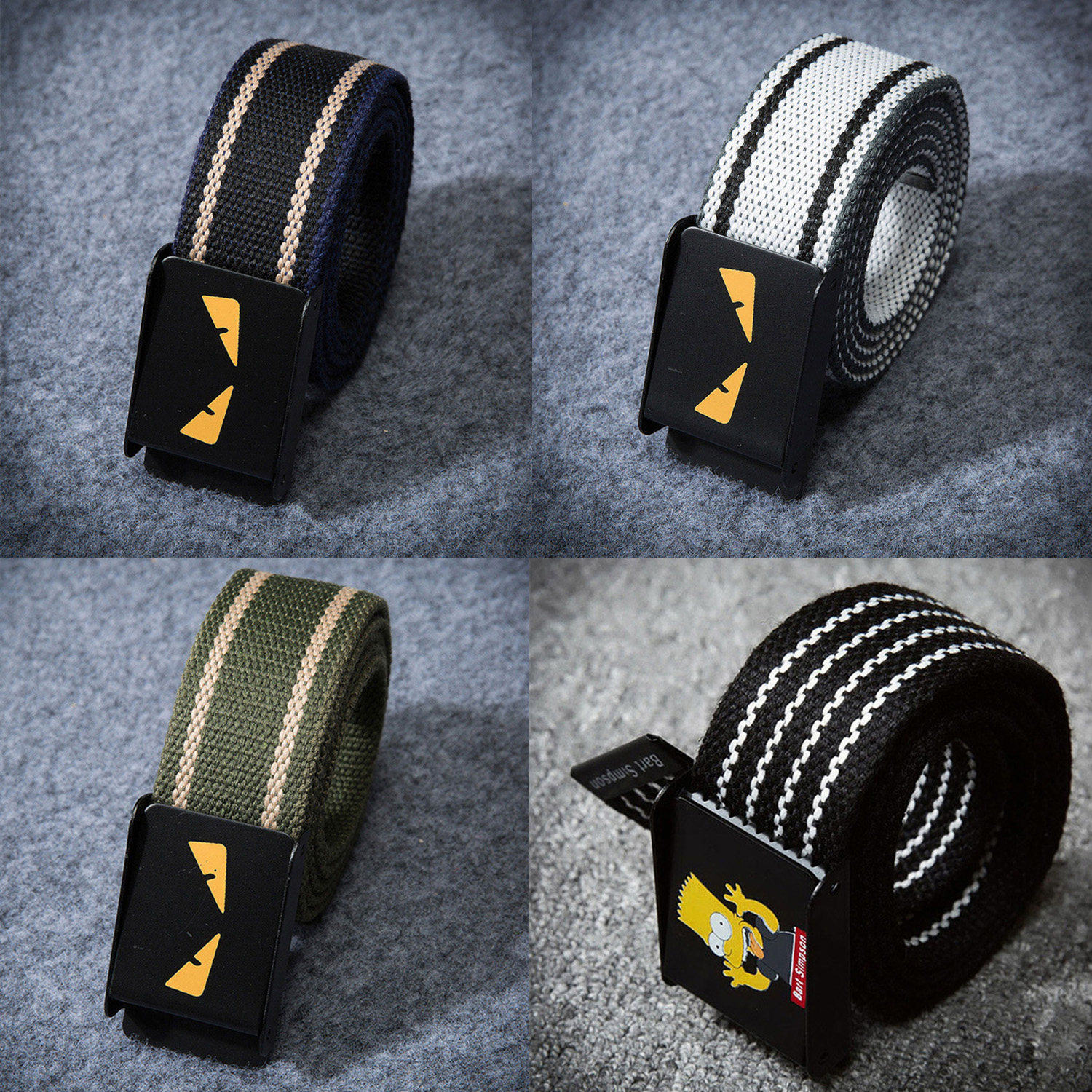 时尚青年自动扣帆布皮带男休闲编织腰带女韩版学生个性牛仔裤带潮