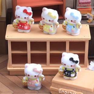 新款立体卡通KT小猫diy奶油胶手办挂件车载场景摆件树脂配件