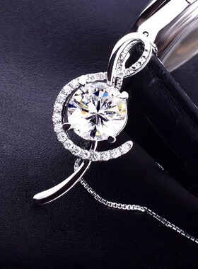 音符IGI人工培育钻石吊坠18K白金80分一克拉小众优雅锁骨项链铂金