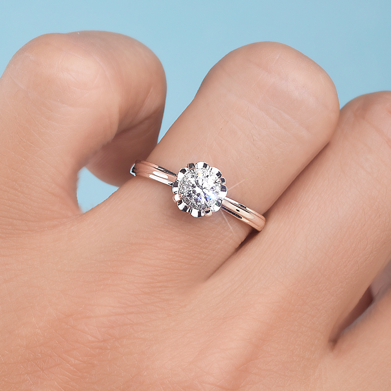 灿若星辰培育钻石戒指18K金花苞