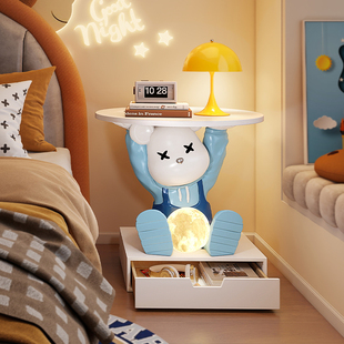 暴力熊创意床头柜替代品神器儿童房卧室置物架卡通男孩子家用可爱