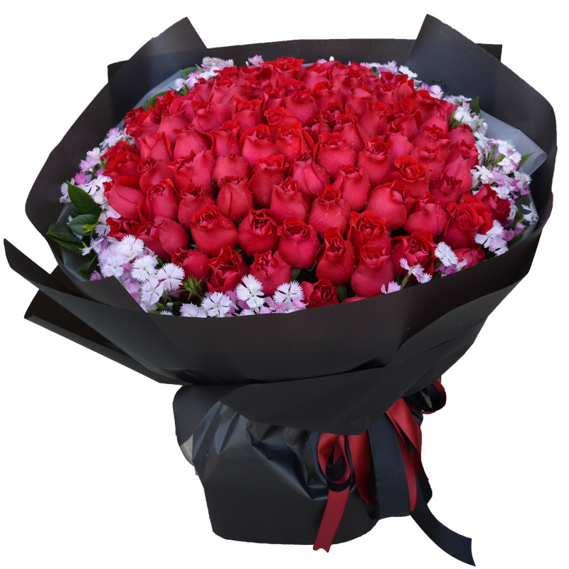99朵红玫瑰花束杭州同城鲜花速递上海深圳苏州宁波无锡生日送花店