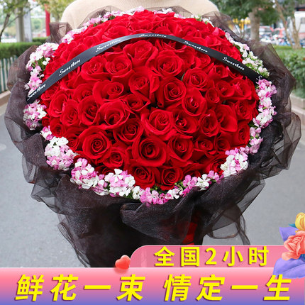 情人节南京99朵玫瑰花束生日鲜花速递同城合肥西安成都上海送花店