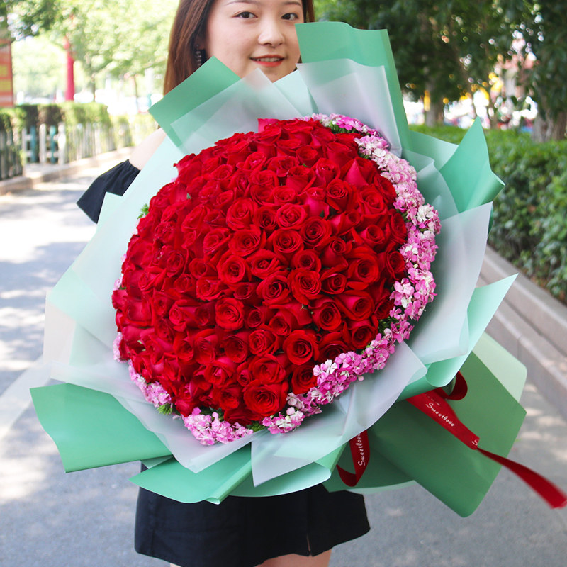 99朵清远佛冈英德本地红玫瑰花束