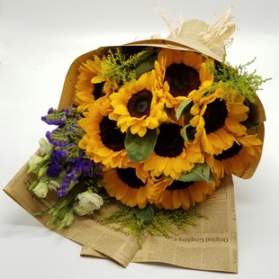 送领导男生9朵向日葵花束生日商务鲜花速递同城上海北京花店送花