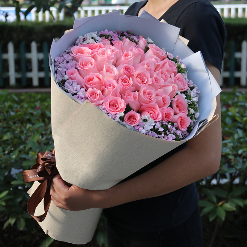 红玫瑰花束天津鲜花速递同城和平河东河西南开红桥生日礼盒送花店