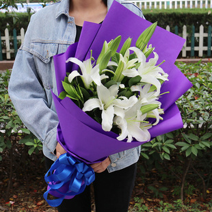 合肥鲜花速递同城520白粉百合花礼盒瑶海庐阳蜀山包河肥西生日