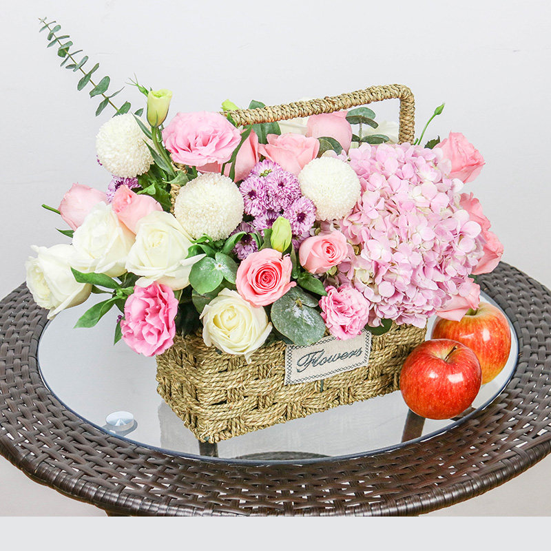 广州手提花篮生日乔迁祝福鲜花速递同城荔湾区深圳珠海佛山送花店