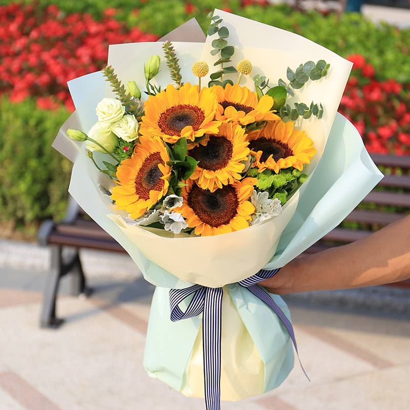 父亲节向日葵花束北京鲜花速递同城配送花店男朋友领导祝福生日