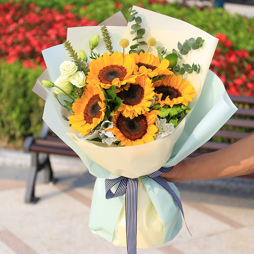 父亲节向日葵花束北京鲜花速递同城配送花店男朋友领导祝福生日
