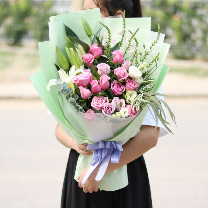 韩式时尚花束绣球送女友生日