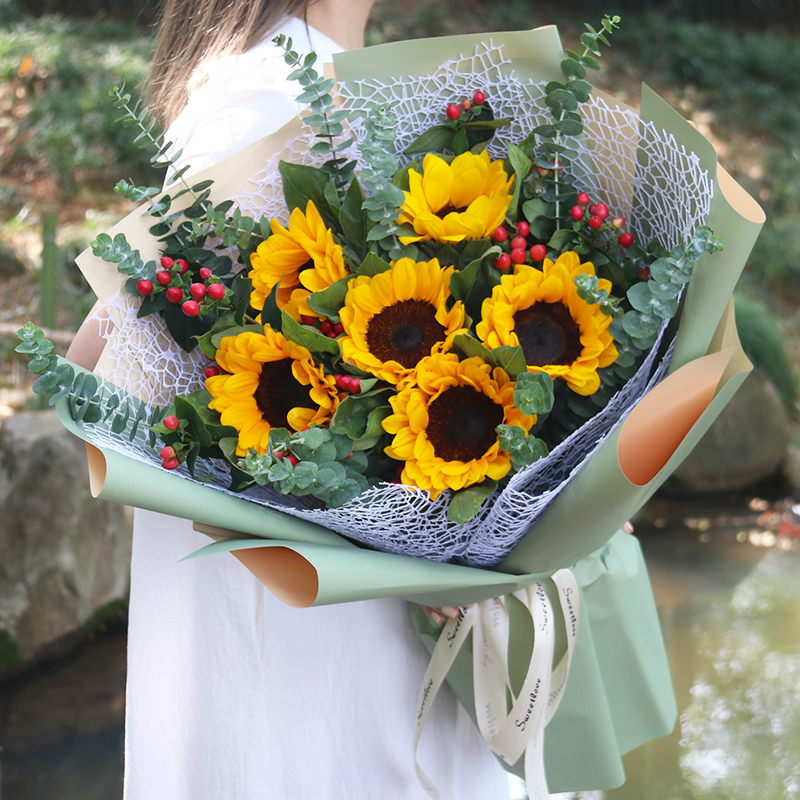 父亲节深圳速递同城向日葵鲜花束广州珠海佛山东莞中山生日送花店