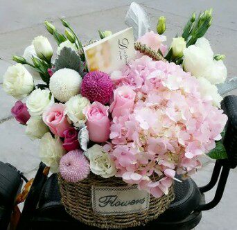 鲜花同城速递混搭绣球手提花篮唐山迁西滦南玉田乐亭唐海县情人节