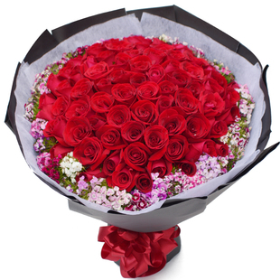 鄂州鲜花速递红粉香槟玫瑰花束礼盒梁子湖华容同城表白生日送花店