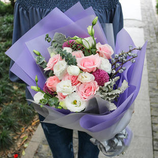 苏州鲜花速递同城绣球混搭玫瑰花束上海深圳南京杭州生日送花店