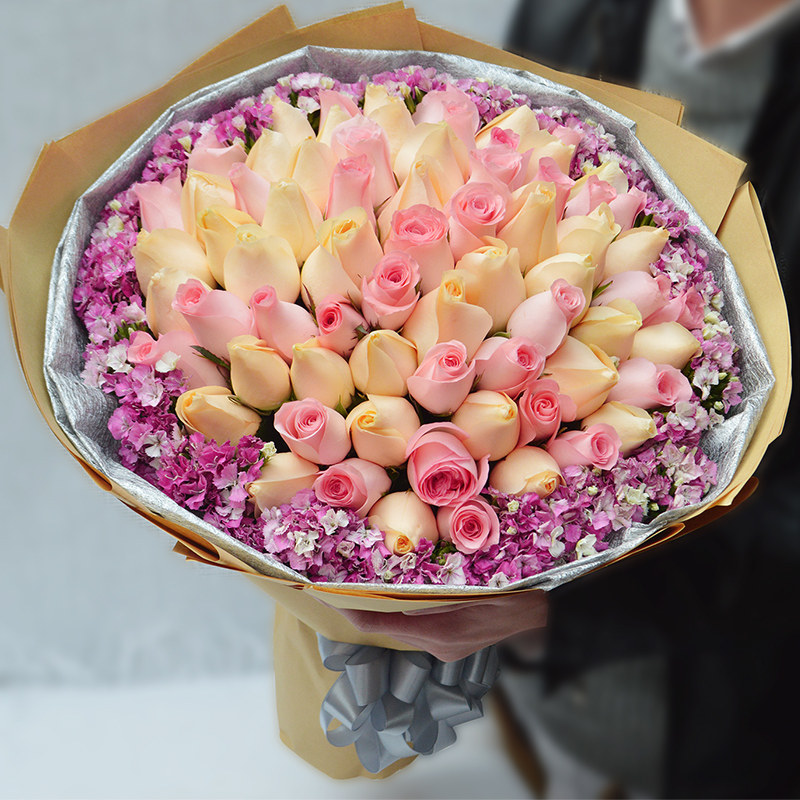 呼和浩特同城生日香槟玫瑰花束