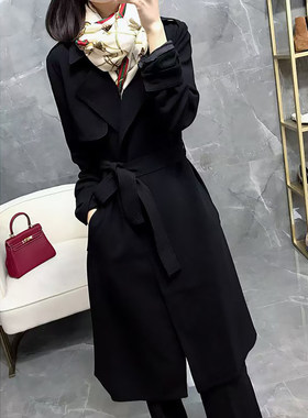 三醋酸中长款风衣女2026新款