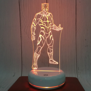 创意奥创纪元 漫威3D黑豹小夜灯LED台灯灯床头灯卧室台灯生日礼物