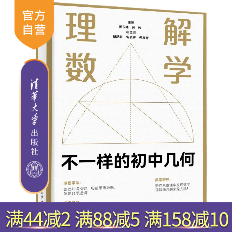 【官方正版新书】 理解数学：不一样的初中几何 郭玉峰 孙芳 副主编 清华大学出版社 初中数学 初中代数 几何 概率统计 - 实物图