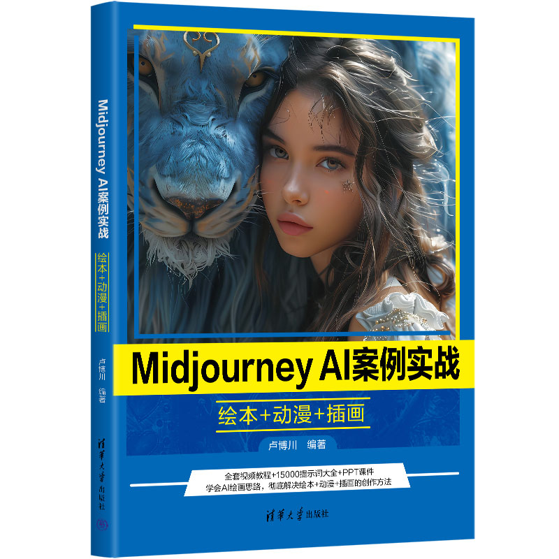 【官方正版新书】 Midjourney AI案例实战:绘本+动漫+插画 卢博川 清华大学出版社 图像处理软件