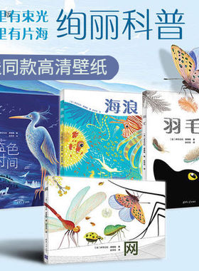【获奖图书、套装4册】 绚丽科普 法国艺术套书 网+蓝色时间+羽毛+海浪 绘本 清华大学出版社伊莎贝拉绘本艺术绘本儿童3-6周岁国外