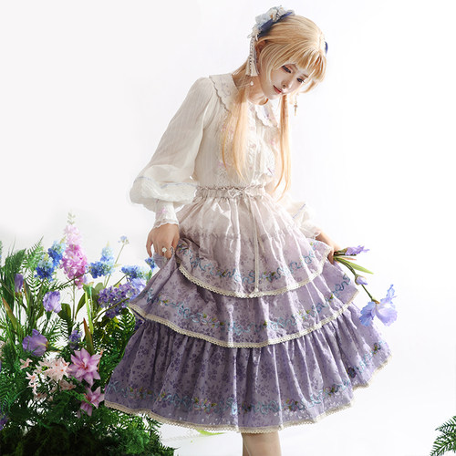 【月下鸢尾】渐变JSK半裙