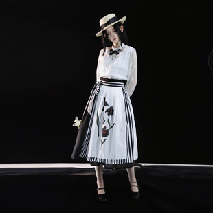 链接 青LO原创Lolita半身裙连衣裙 JSK全款 黑百合3.0 印花SK