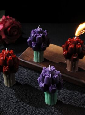 郁金香花束造型香薰蜡烛生日礼物