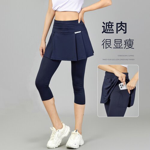女运动短裙防走光假两件七分裤裙