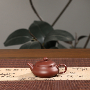 潮州手拉壶小容量原矿紫泥大宽口明炉壶三杯工夫茶紫砂手工茶壶