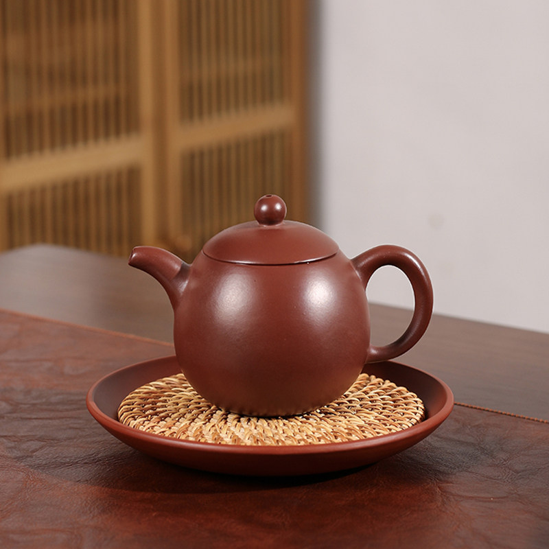 潮州手拉壶紫泥大容量龙蛋壶工夫茶茶壶复古全手工壶出水好密封