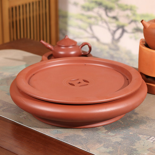 老安顺潮州工夫茶盘全手储水小型茶盘圆形家用红茶船壶承潮州直发
