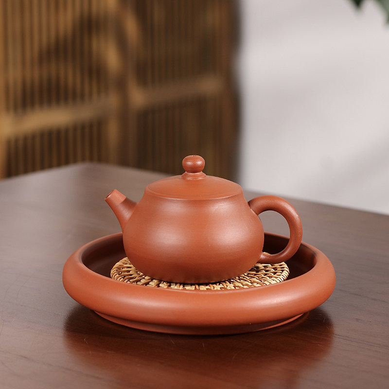 潮州手拉壶全手薄胎君子壶工夫茶小号泡茶复古潮州朱泥出水好密封