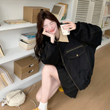 有货2026春季高品质撞色麂皮绒外套2506P165控238，女装短外套，2C100