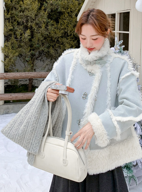 首发新款2025冬季高品质爆款浅蓝色皮毛一体2923P225控338