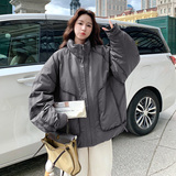 韩版减龄立领面包服女2025年冬季新款宽松加厚显瘦90白鸭绒羽绒服，女装羽绒服，2C100