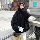 韩版减龄立领面包服女2025年冬季新款宽松加厚显瘦90白鸭绒羽绒服，女装羽绒服，2C100