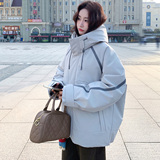 工装风连帽加厚羽绒服外套女深冬2025新款白鸭绒爆款派克服高级感，女装羽绒服，2C100