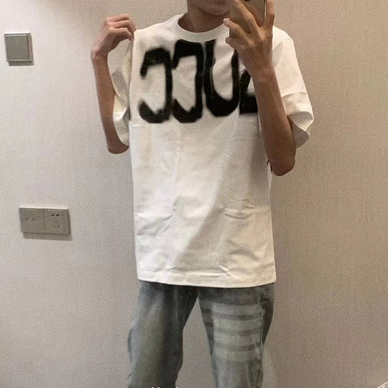 夏季新款圆领ins百搭纯棉T恤男精神小伙网红字母印花短袖休闲半袖